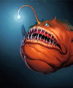 Orange Anglerfish paint by numbers