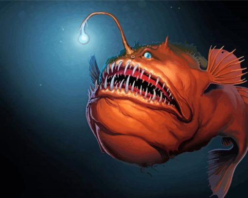 Orange Anglerfish paint by numbers