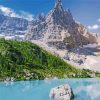 Lake Sorapis Illustration paint by numbe