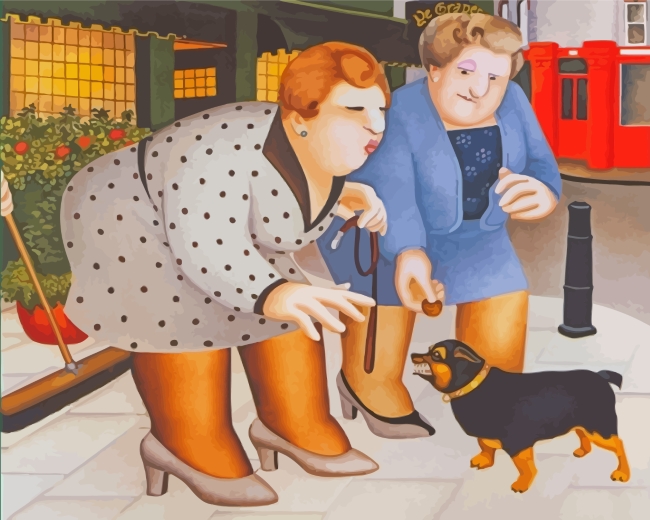 Little Lost Dog By Beryl Cook paint by numb