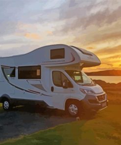 Motorhome Sunset paint by numbers