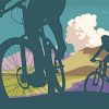Mountainbikers Art paint by numbe