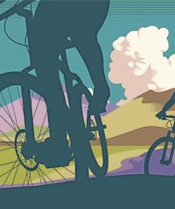 Mountainbikers Art paint by numbe