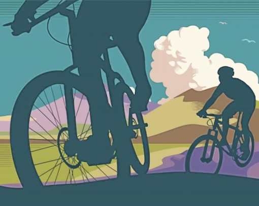 Mountainbikers Art paint by numbe