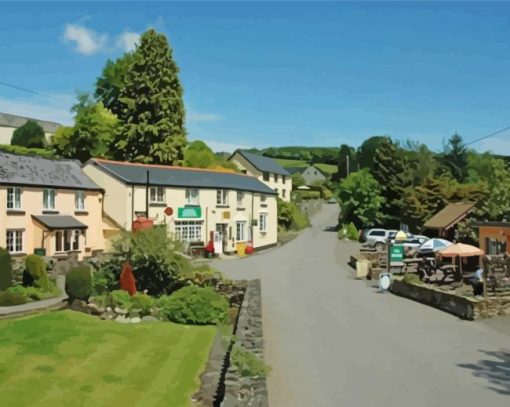Withypool Village paint by numbers