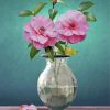 Camellia Flowers Vase paint by numbe