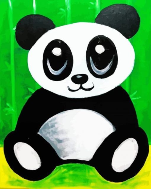 Cute Panda paint by numbe