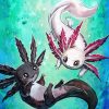 Black And Pink Axolotl Paint By Numbers
