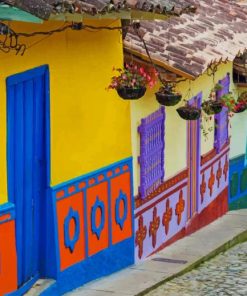 Bright Little Houses In Colombia Paint By Numbers