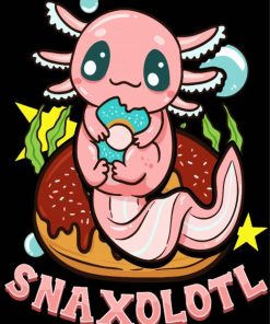 Funny Axolotl Eating Donuts Paint By Numbers