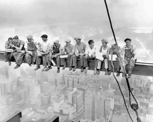 Workmen On Steel Girder paint by numbers