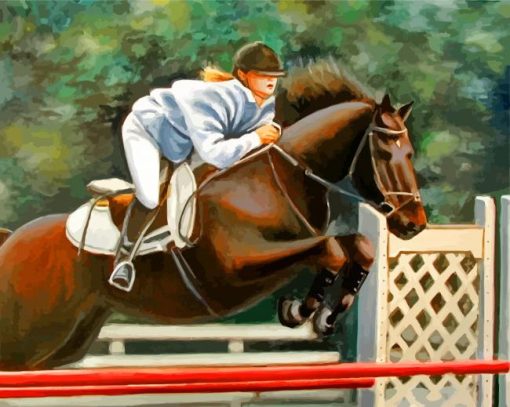 Horse Jumping paint by numbers