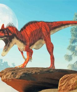 Red Ceratosaurus paint by numbers