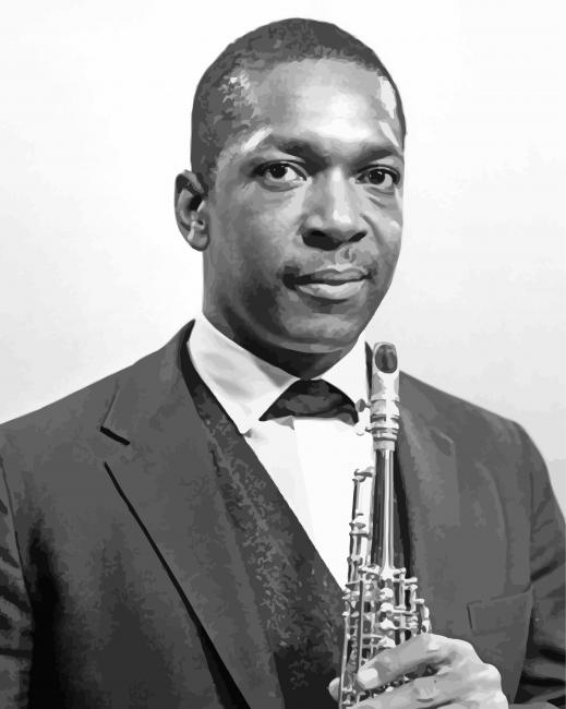 Monochrome John Coltrane paint by numbers