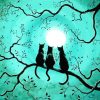 Cats Sitting On Branch paint by number