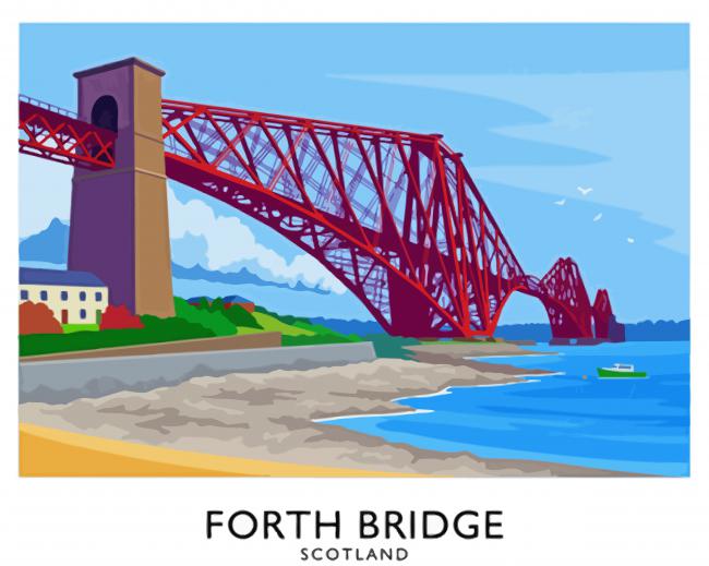 Forth Bridge Art paint by number