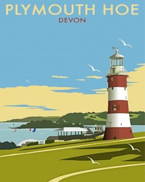 Plymouth Hoe Devon Poster paint by numbers