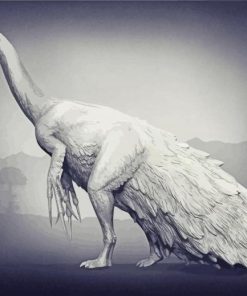 White Therizinosaurus paint by numbers