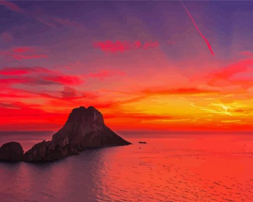 Es Vedra Red Sky paint by numbers