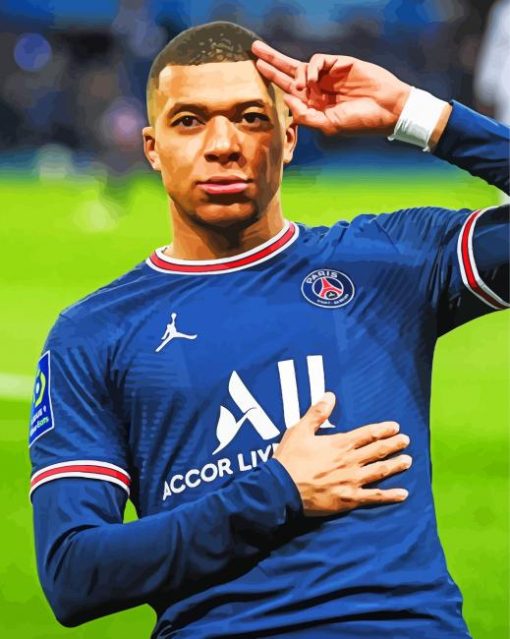 The Footballer Kylian Mbappe paint by numbers