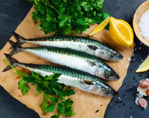 Aesthetic Mackerel Fish paint by numbers
