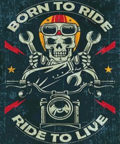 Aesthetic Born To Ride paint by numbers