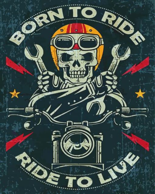 Aesthetic Born To Ride paint by numbers