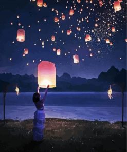 Lanterns In The Sky paint by numbers