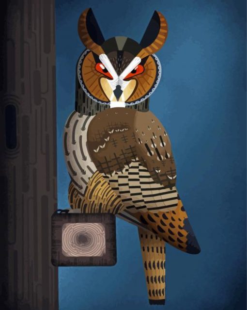 Long Eared Owl paint by numbers