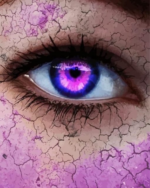 Powerful Purple Eye paint by numbers