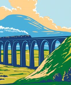 Ribblehead Viaduct Poster paint by numbers