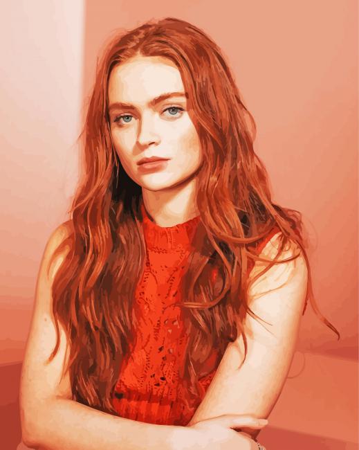The Beautiful Sadie Sink paint by numbers
