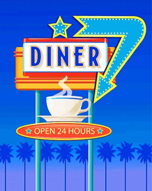 50s Diner Illustration Paint by numbers