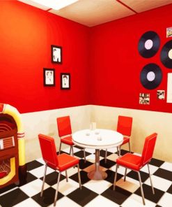 Vintage 50s Diner Paint by numbers