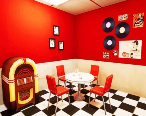 Vintage 50s Diner Paint by numbers