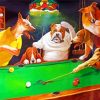 Dogs Playing Billiards Paint by numbers