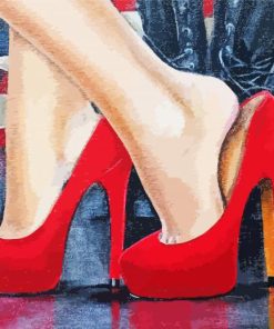 Woman Red Shoes Paint by numbers