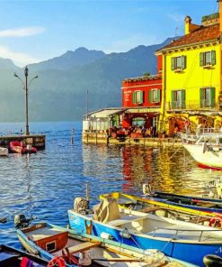 Malcesine Harbour Paint by numbers