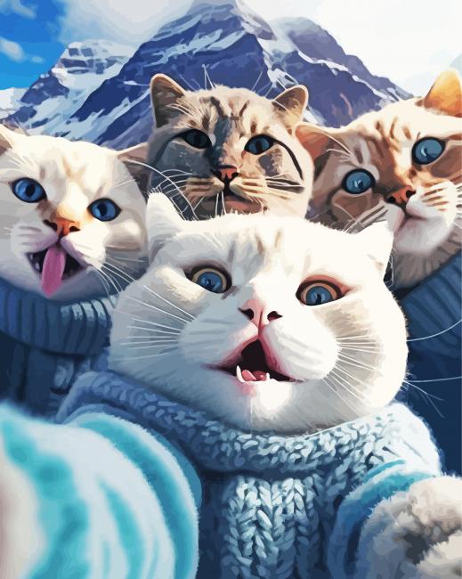 Cats Selfie Paint by numbers