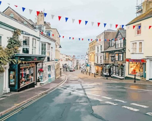 Lyme Regis Street Paint By Numbers