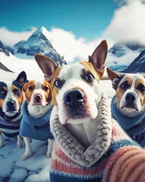 Dogs Selfie Paint by numbers