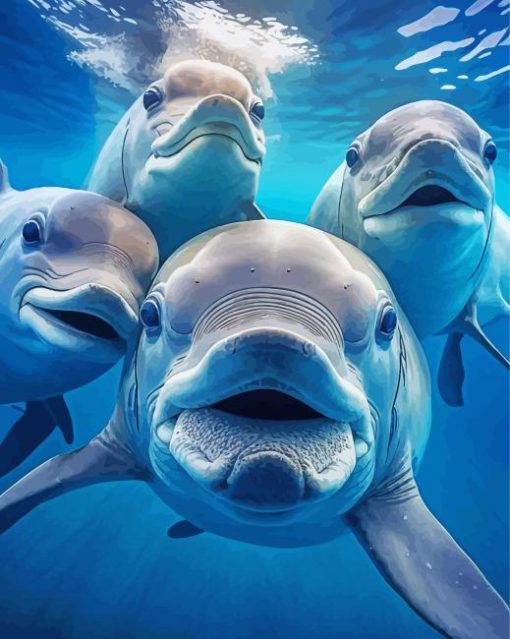 Cute Dolphins Paint by numbers