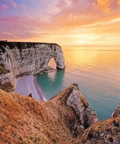 Cool Etretat Sunset Paint By Numbers
