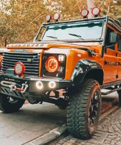 Orange Land Rover Defender Paint By Numbers