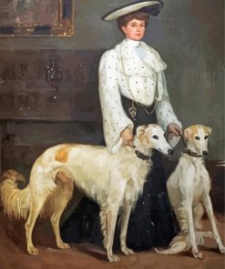 Lady And Borzoi Dogs Paint By Numbers