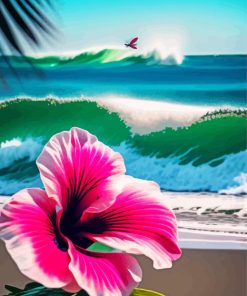Pink Hawaiian Flower Paint By Numbers