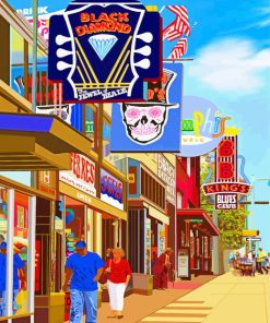 Memphis Beale Street Art Paint By Numbers