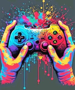 Colorful Game Controller Paint By Numbers