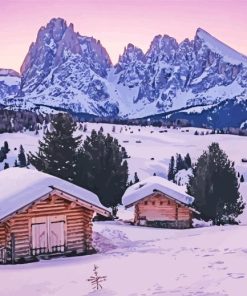 Snowy Sassolungo Paint By Numbers