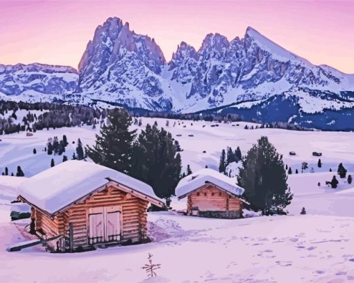 Snowy Sassolungo Paint By Numbers